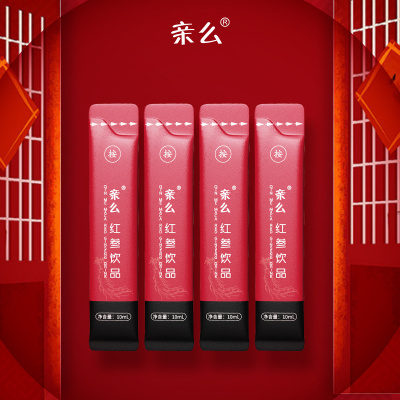 【亲么红参气血饮品（14条/盒）】养颜佳品，女人喝了补血滋阴，男性喝红参饮品更是大补元气。有效促进血液循环，增加皮肤的光泽和弹性，减少皱纹和色斑的产生。改善睡眠，改善肤色，补血滋阴，促进血液循环，调理女性精气神，恢复元气，让您面色红润，越喝越健康美丽